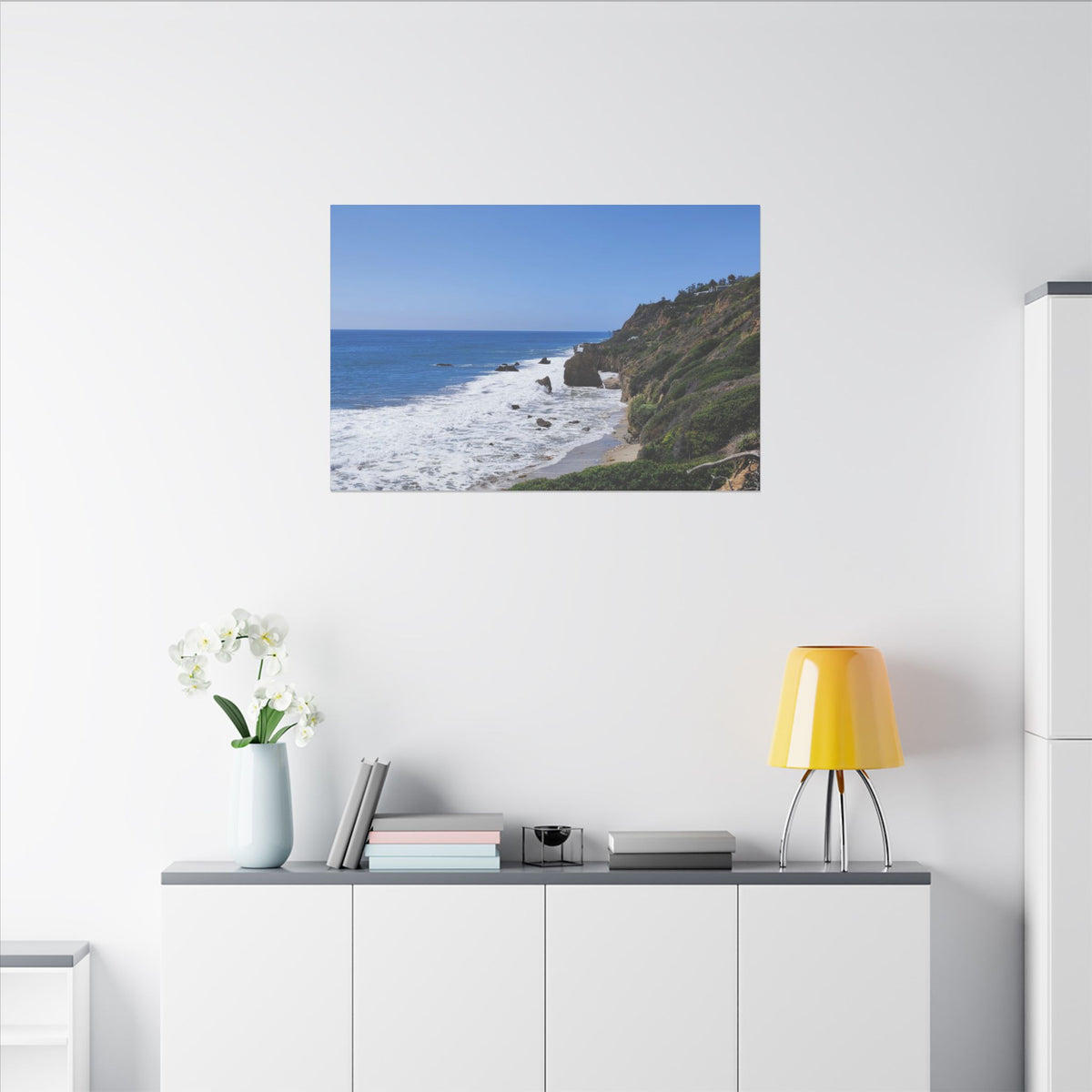 OCEAN SERENE COASTAL LANDSCAPE MATTE CANVAS PRINT WALL ART - Varnish & Vibe