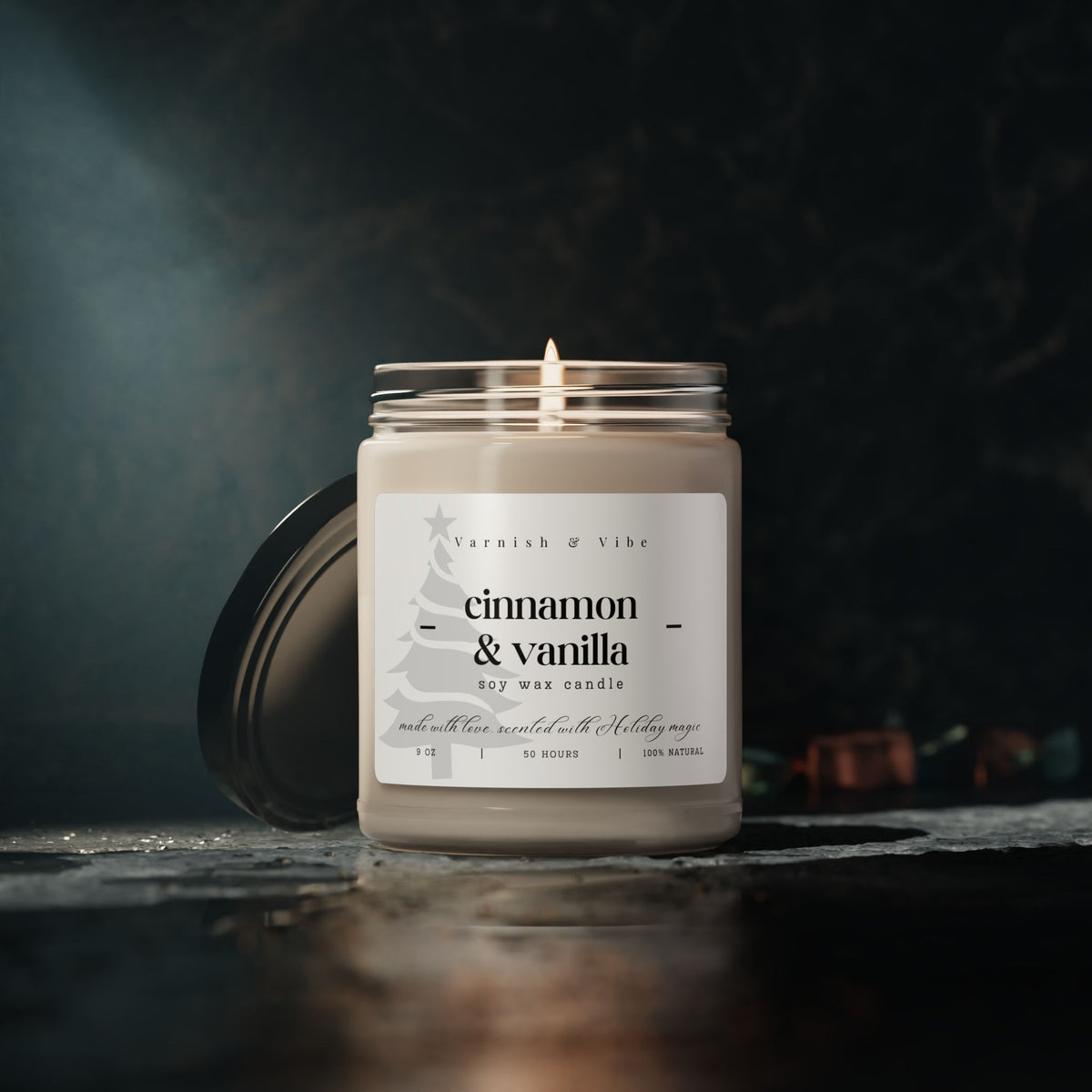 Christmas Vegan Natural Soy Candle, 9oz