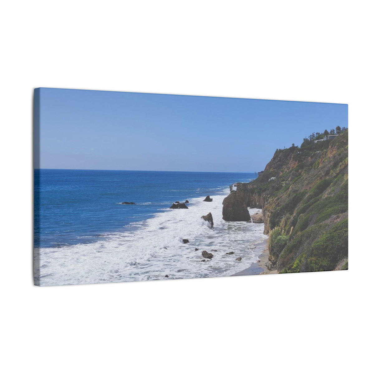 OCEAN SERENE COASTAL LANDSCAPE MATTE CANVAS PRINT WALL ART - Varnish & Vibe