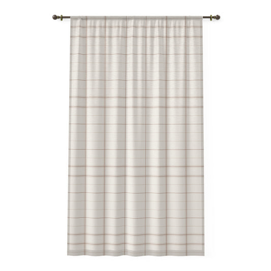 Textured Grid Minimalist Fall Window Curtain