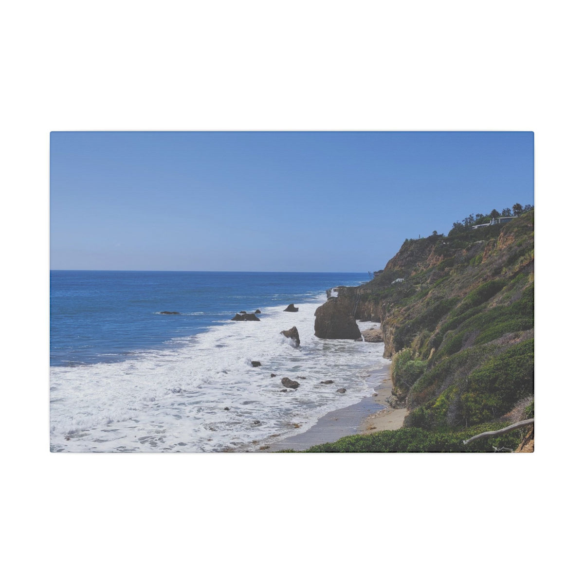 OCEAN SERENE COASTAL LANDSCAPE MATTE CANVAS PRINT WALL ART - Varnish & Vibe