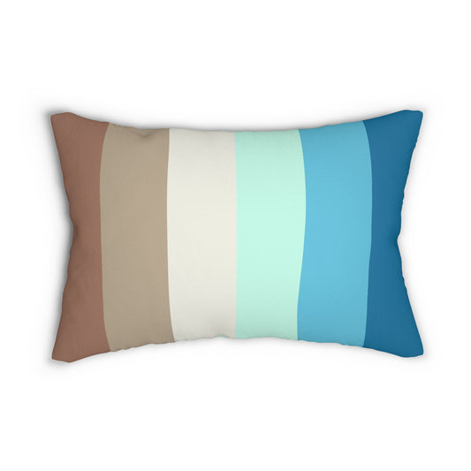 OCEAN STRIPED SPUN POLYESTER LUMBAR PILLOW