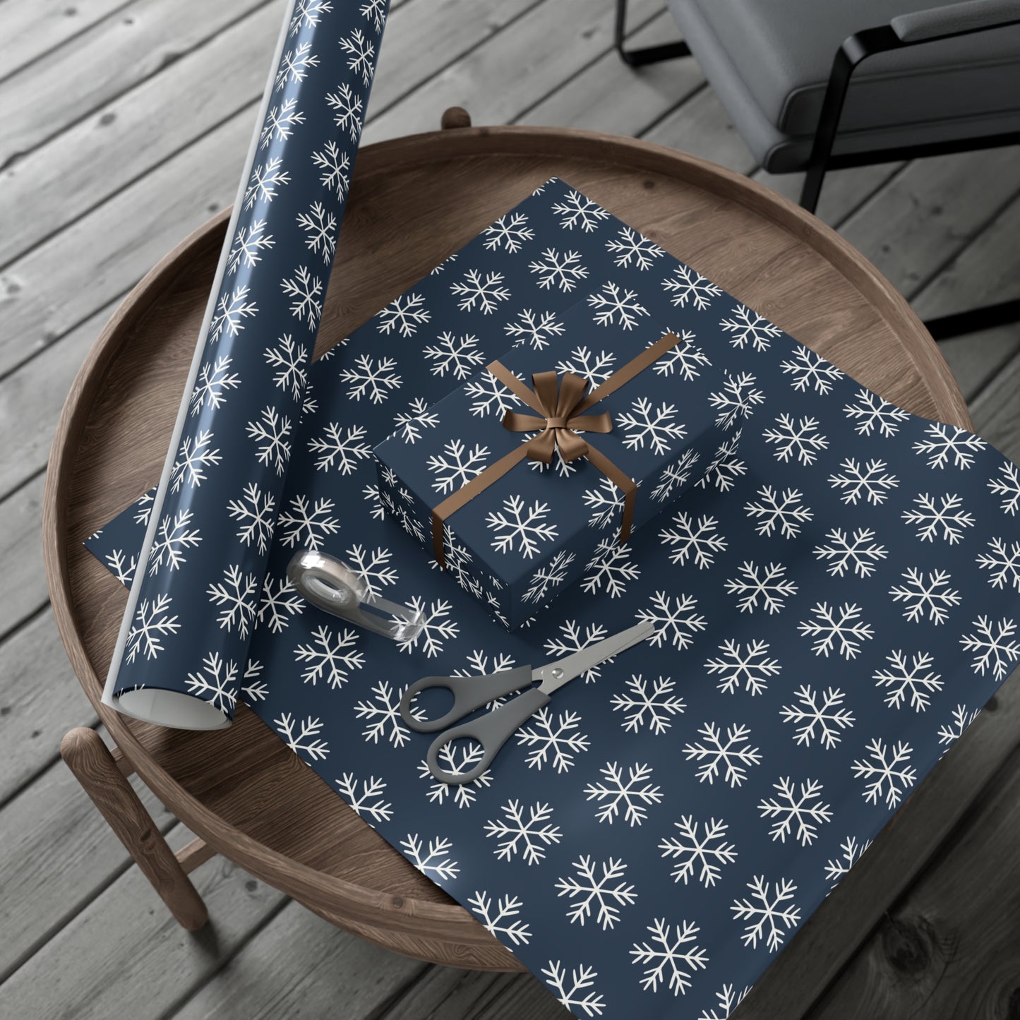 Blue Snowflakes Gift Wrapping Papers - Varnish & Vibe