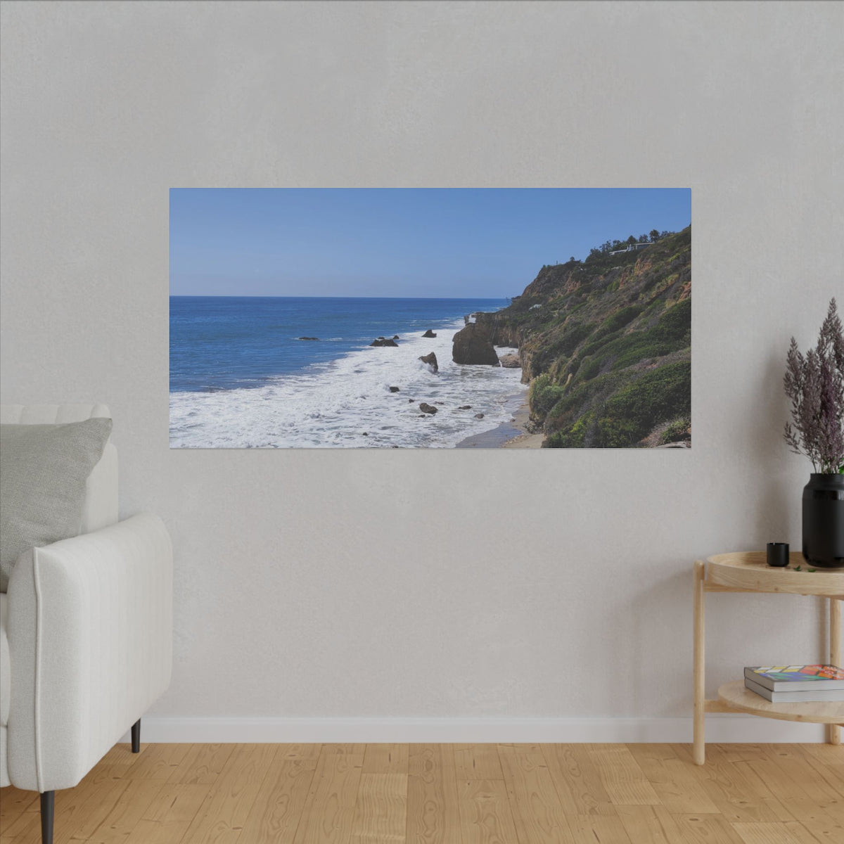 OCEAN SERENE COASTAL LANDSCAPE MATTE CANVAS PRINT WALL ART - Varnish & Vibe
