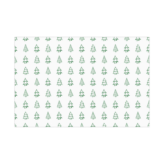 White Green Christmas Trees Gift Wrapping Papers - Varnish & Vibe