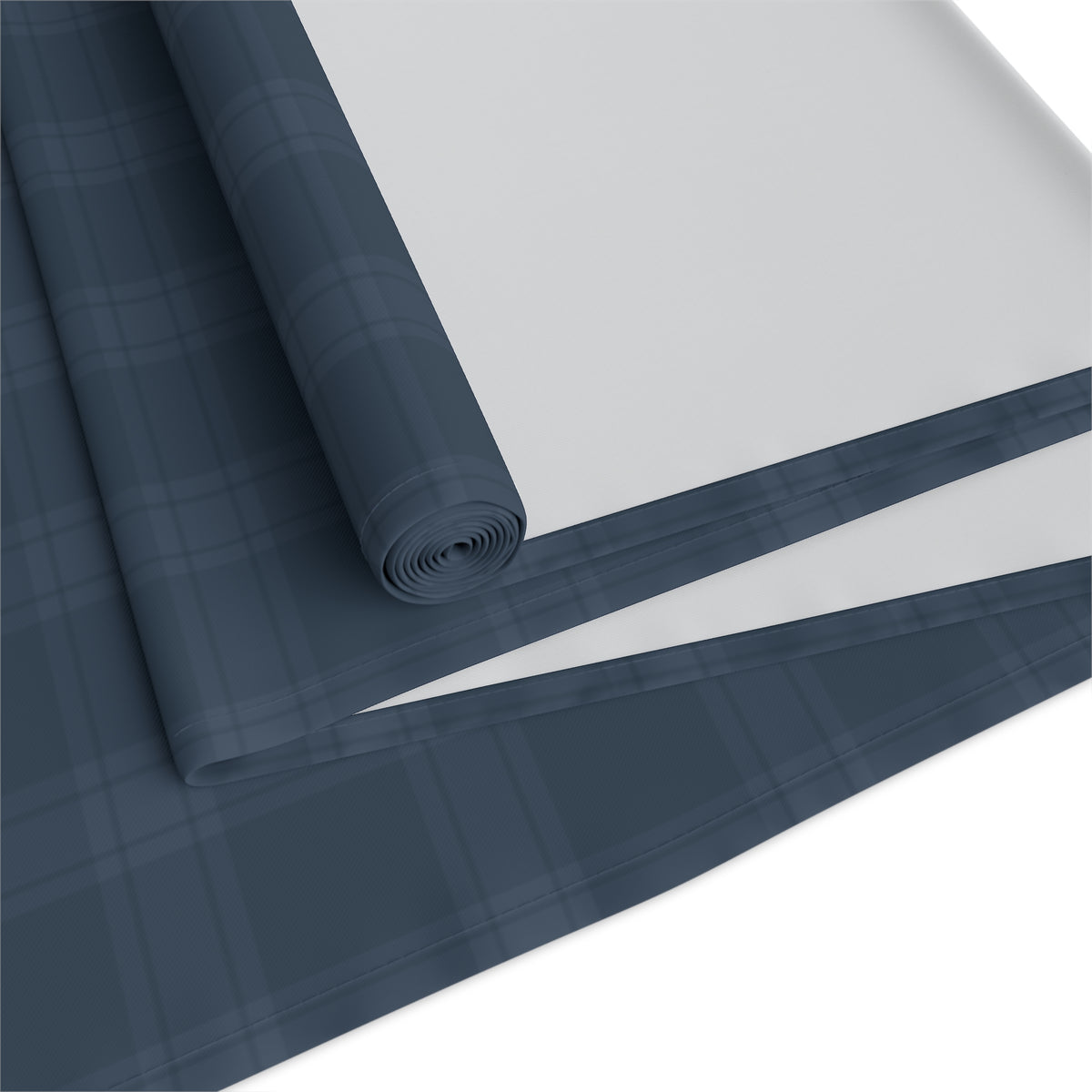 Blue Tartan Snowflakes Table Runner (Cotton, Poly) - Varnish & Vibe
