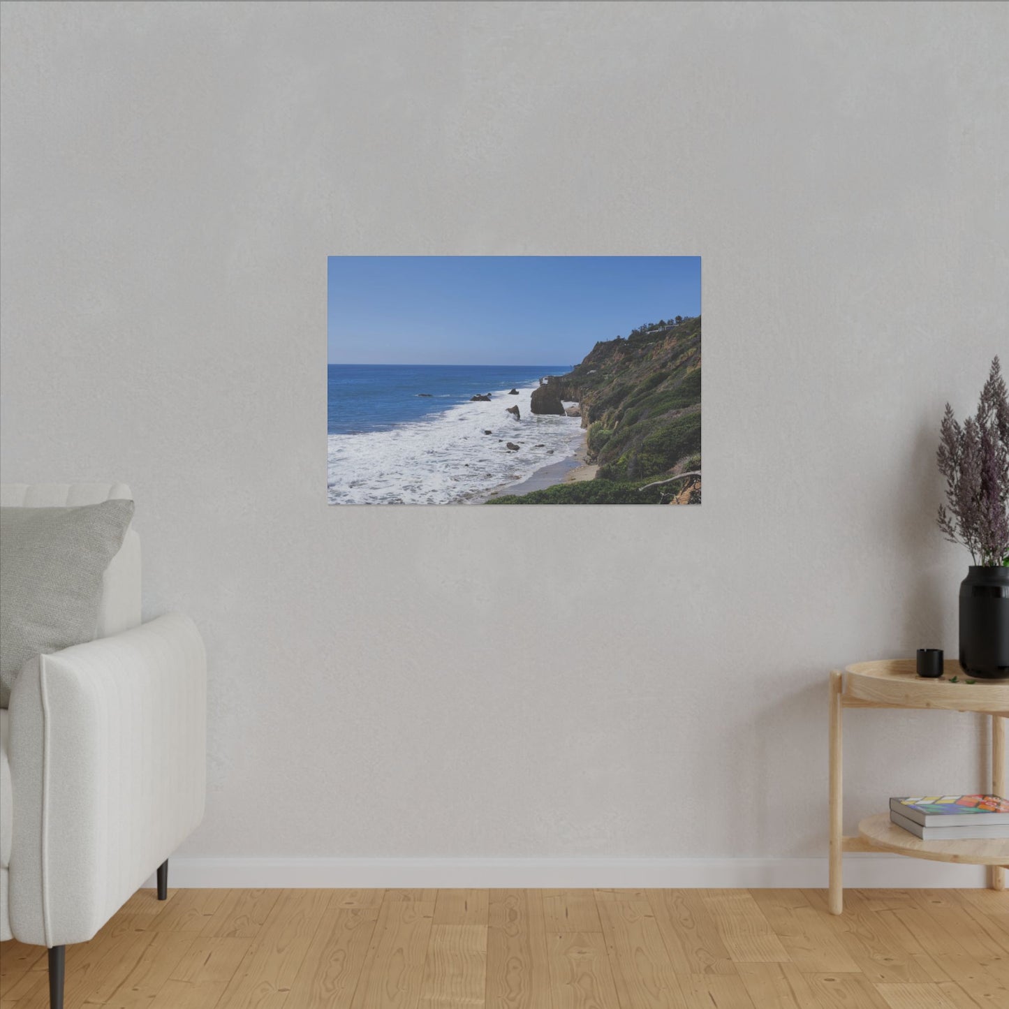 OCEAN SERENE COASTAL LANDSCAPE MATTE CANVAS PRINT WALL ART - Varnish & Vibe