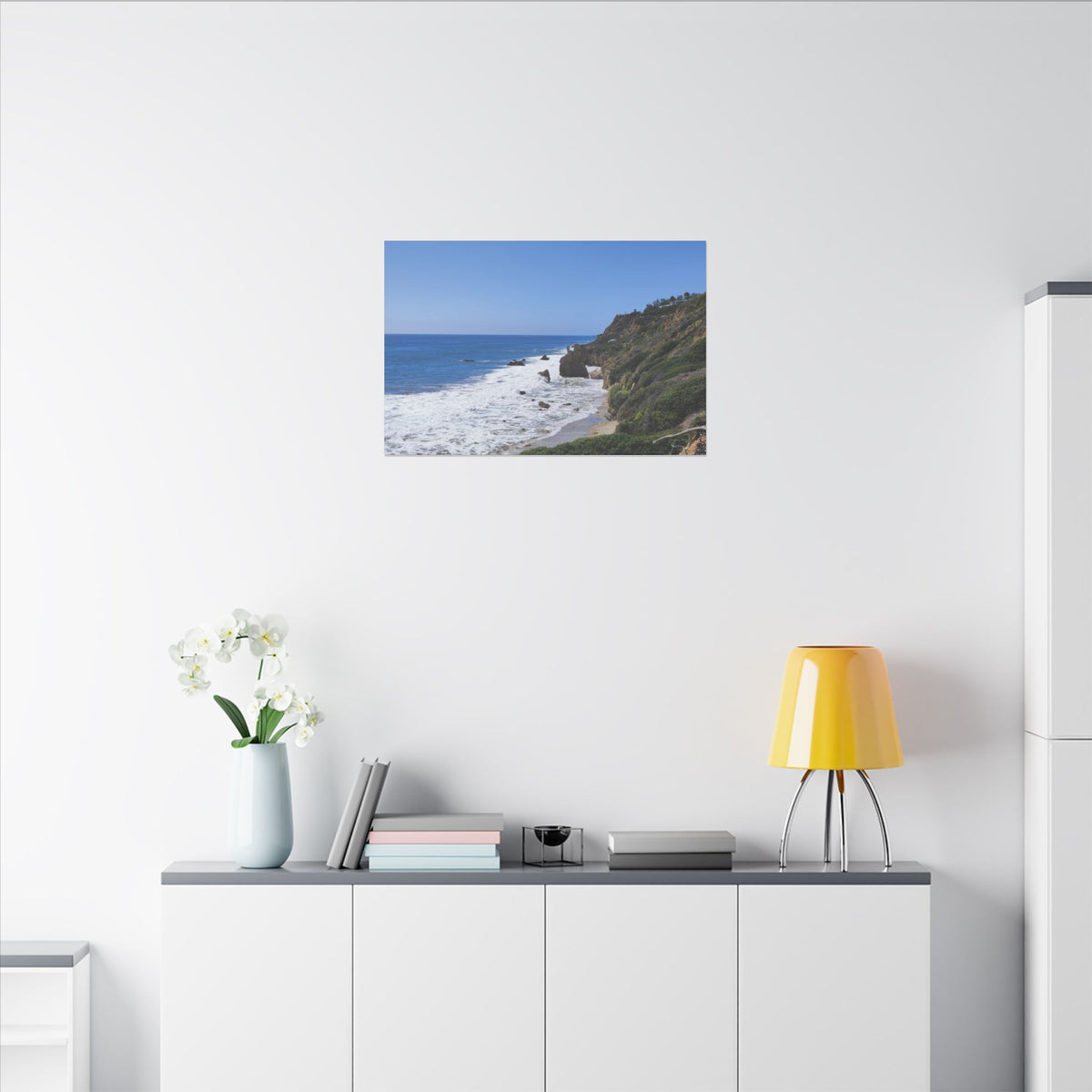 OCEAN SERENE COASTAL LANDSCAPE MATTE CANVAS PRINT WALL ART - Varnish & Vibe