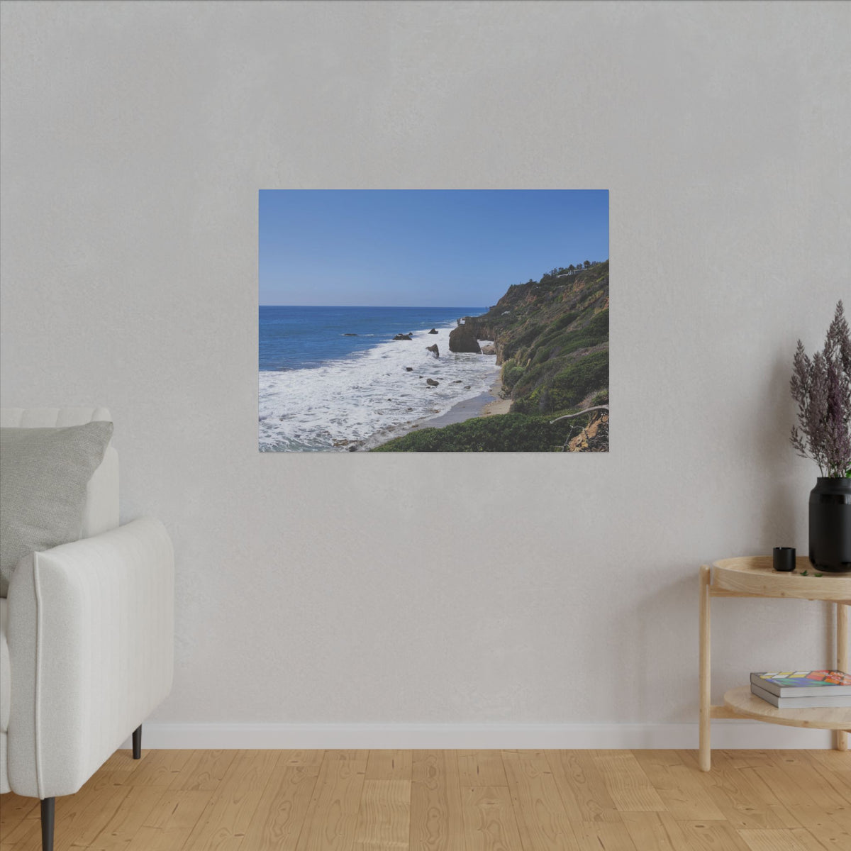 OCEAN SERENE COASTAL LANDSCAPE MATTE CANVAS PRINT WALL ART - Varnish & Vibe