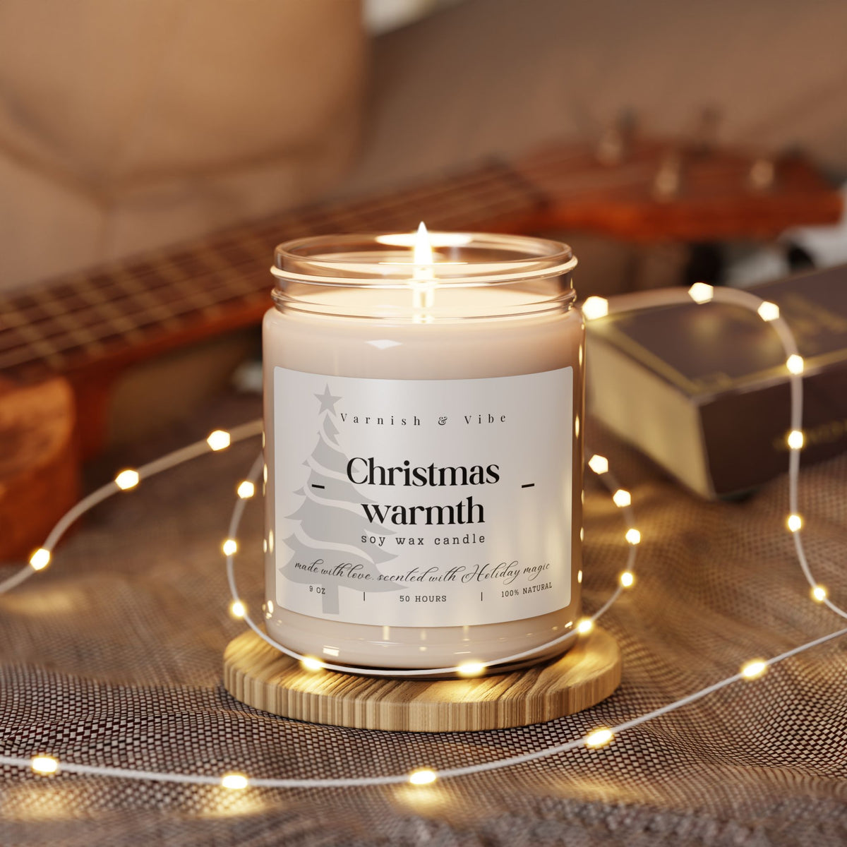 Christmas Vegan Natural Soy Candle, 9oz