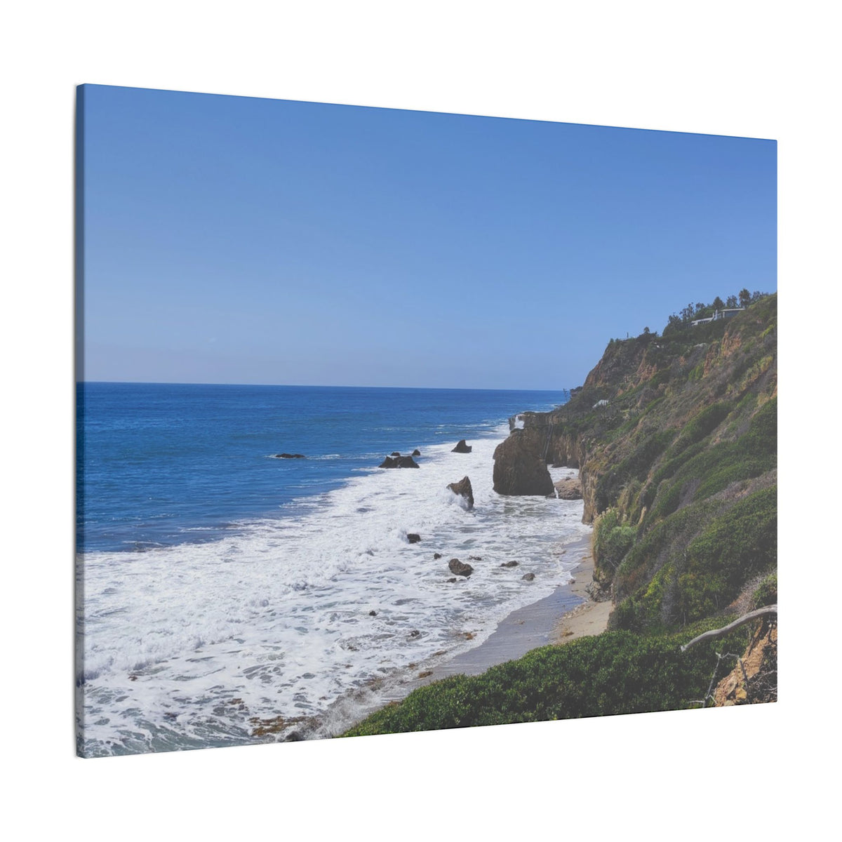 OCEAN SERENE COASTAL LANDSCAPE MATTE CANVAS PRINT WALL ART - Varnish & Vibe