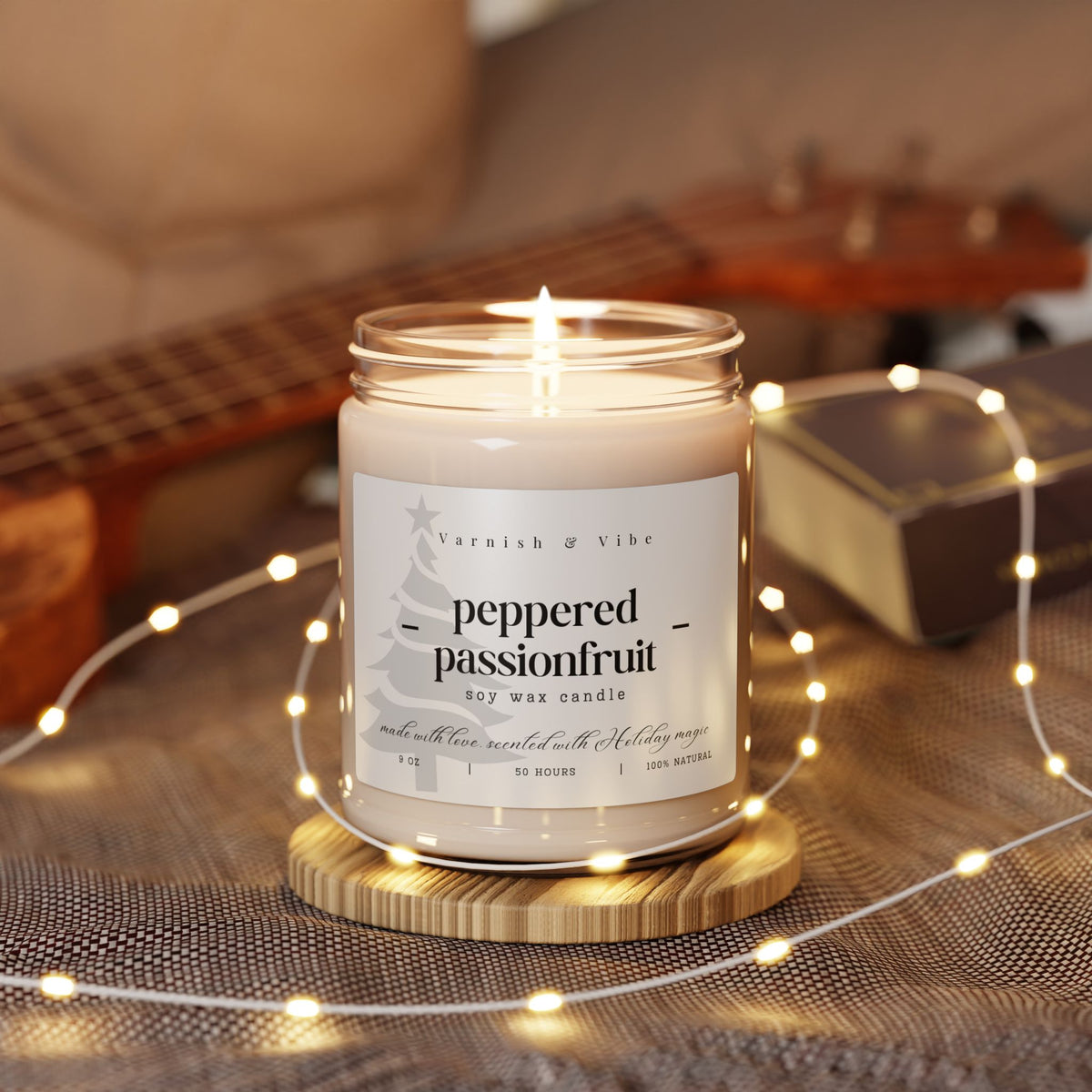 Christmas Vegan Natural Soy Candle, 9oz