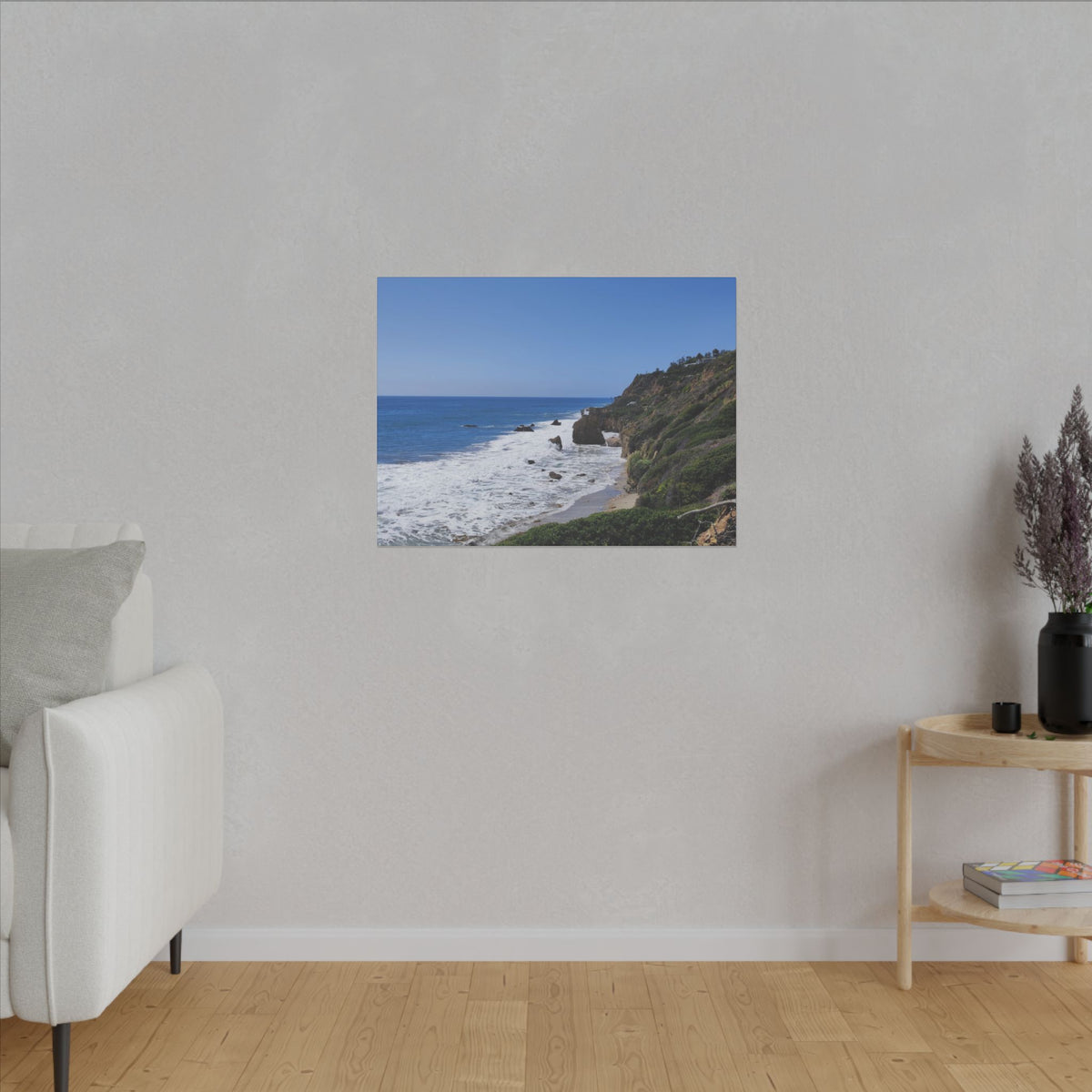 OCEAN SERENE COASTAL LANDSCAPE MATTE CANVAS PRINT WALL ART - Varnish & Vibe