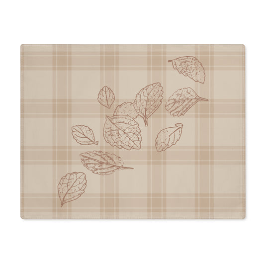 Autumn Leaves on Plaid Table Placemat