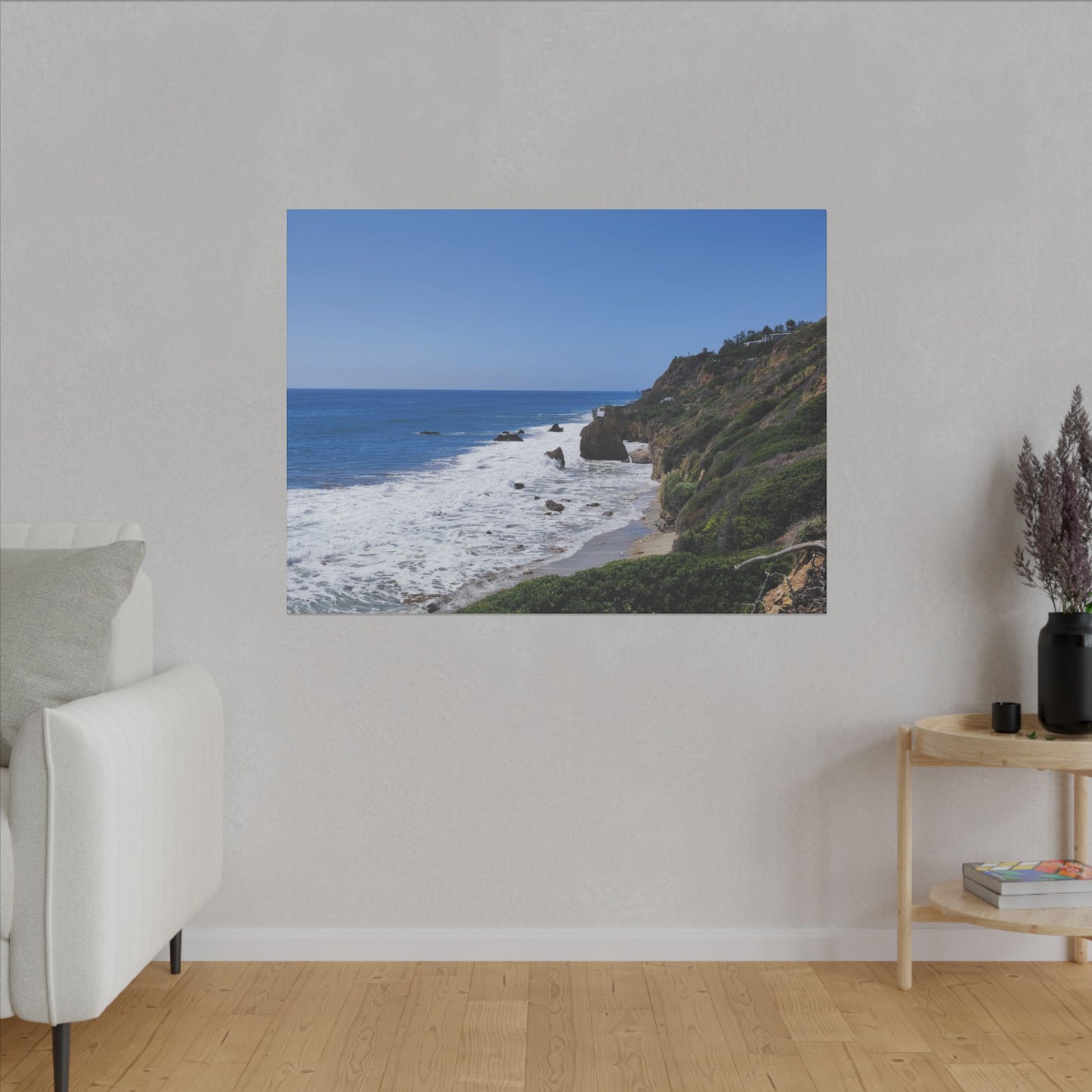 OCEAN SERENE COASTAL LANDSCAPE MATTE CANVAS PRINT WALL ART - Varnish & Vibe