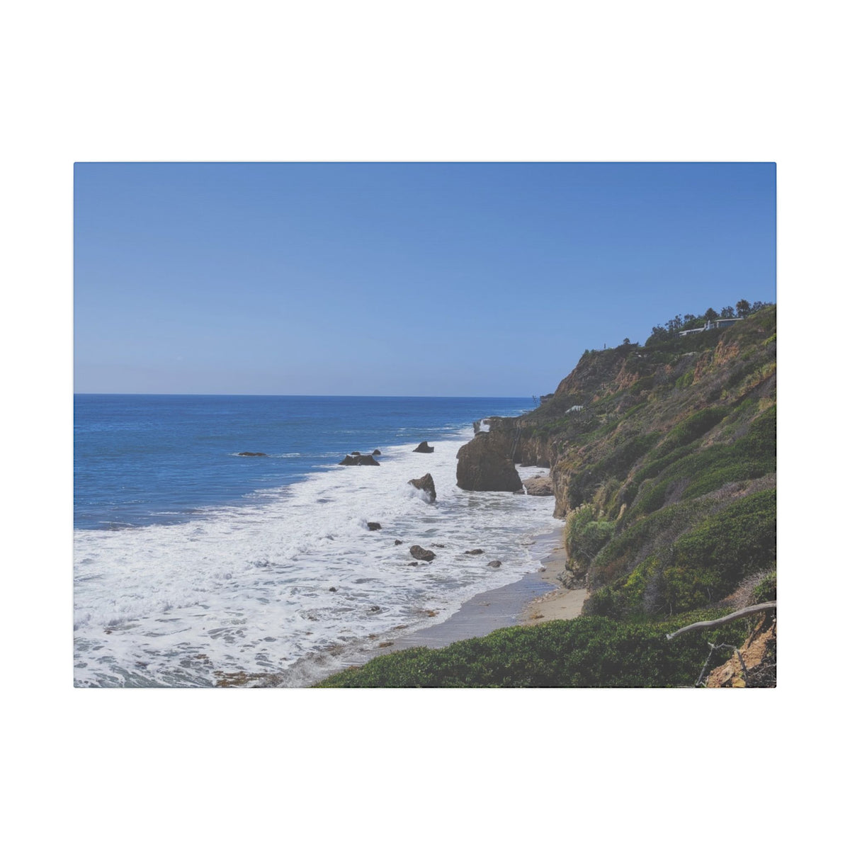 OCEAN SERENE COASTAL LANDSCAPE MATTE CANVAS PRINT WALL ART - Varnish & Vibe