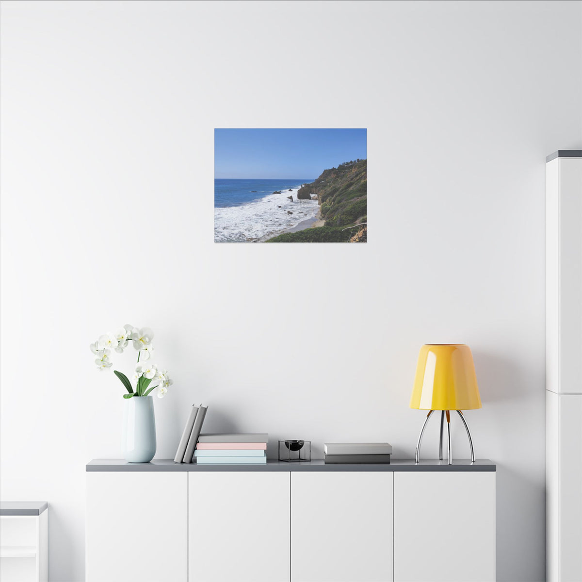 OCEAN SERENE COASTAL LANDSCAPE MATTE CANVAS PRINT WALL ART - Varnish & Vibe