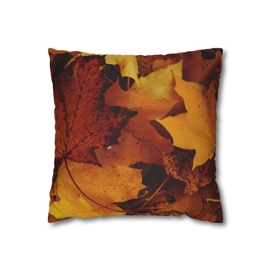 Golden Leaves Foliage And Shaded Brown Fall Pillowcase