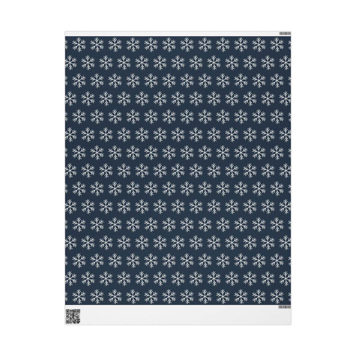 Snowflake Wrapping Paper - Navy Holiday Gift Wrap Roll - Varnish & Vibe