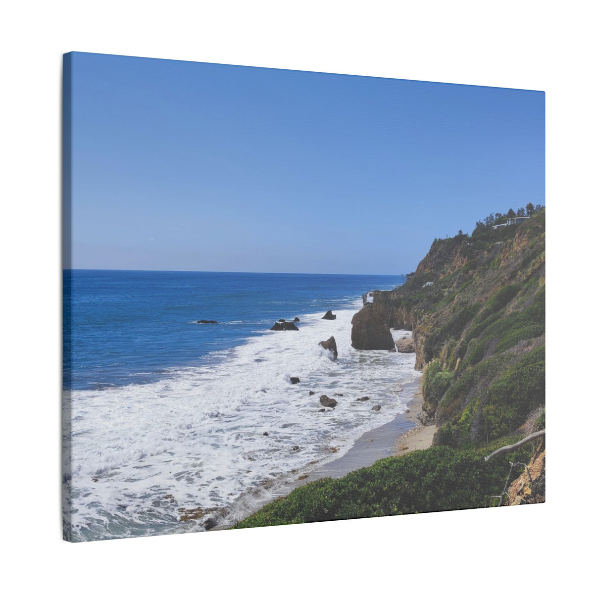 OCEAN SERENE COASTAL LANDSCAPE MATTE CANVAS PRINT WALL ART - Varnish & Vibe