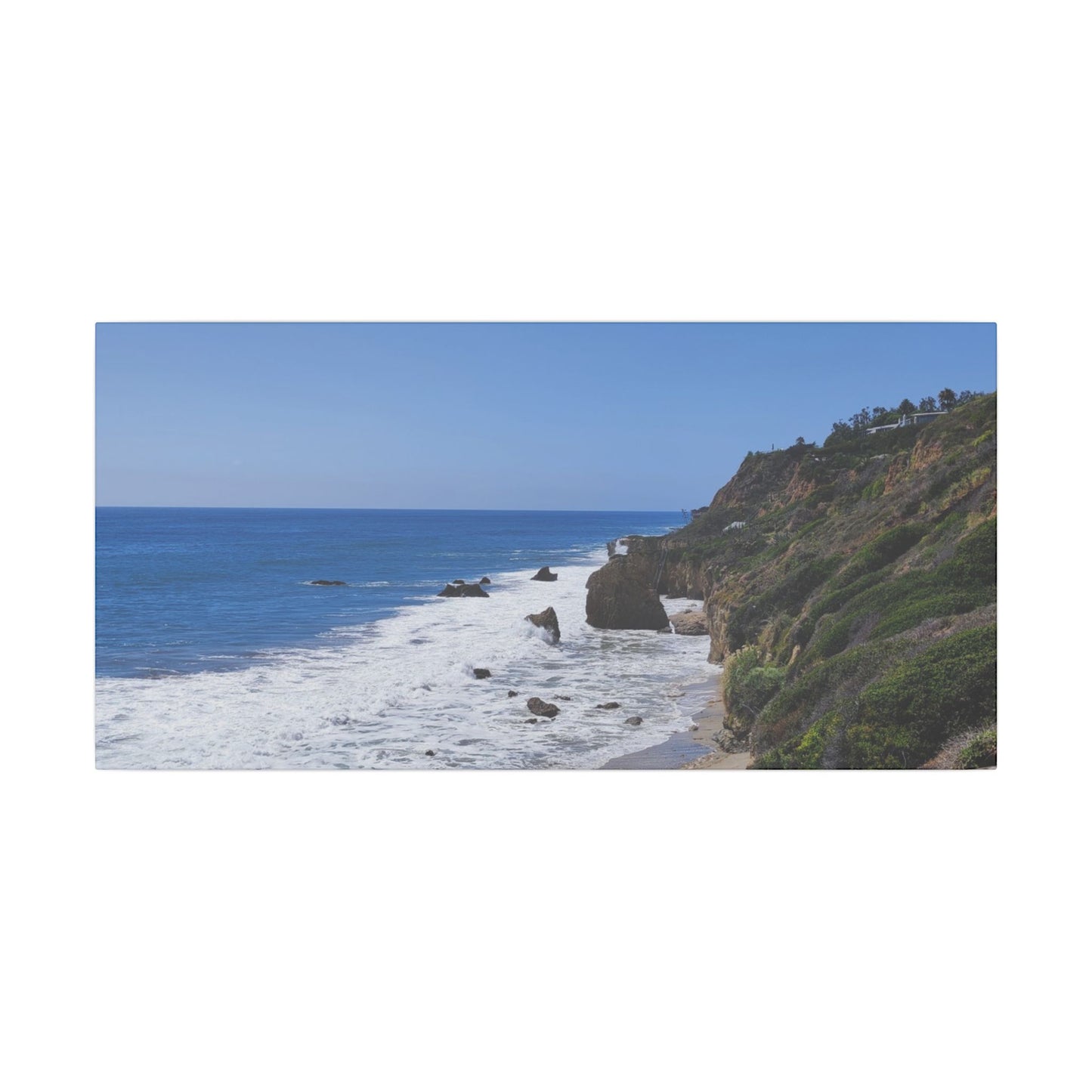 OCEAN SERENE COASTAL LANDSCAPE MATTE CANVAS PRINT WALL ART - Varnish & Vibe