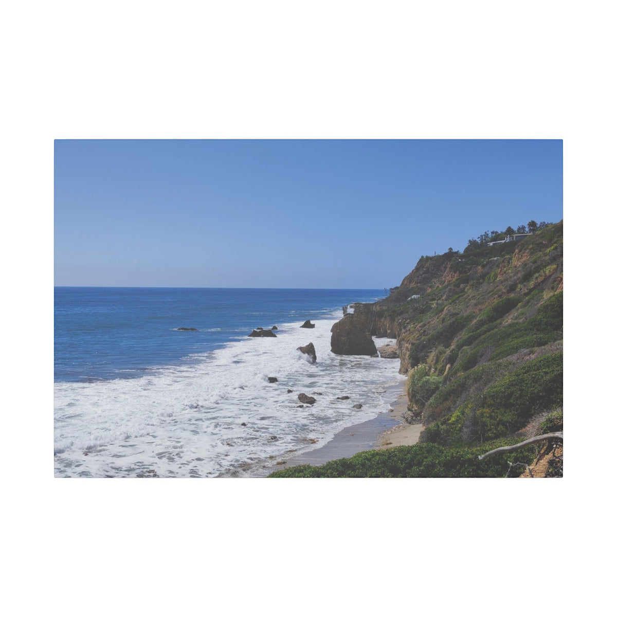 OCEAN SERENE COASTAL LANDSCAPE MATTE CANVAS PRINT WALL ART - Varnish & Vibe