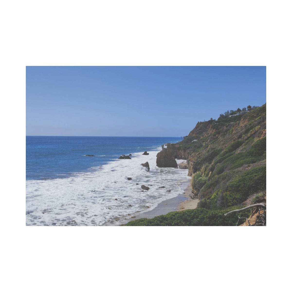 OCEAN SERENE COASTAL LANDSCAPE MATTE CANVAS PRINT WALL ART - Varnish & Vibe