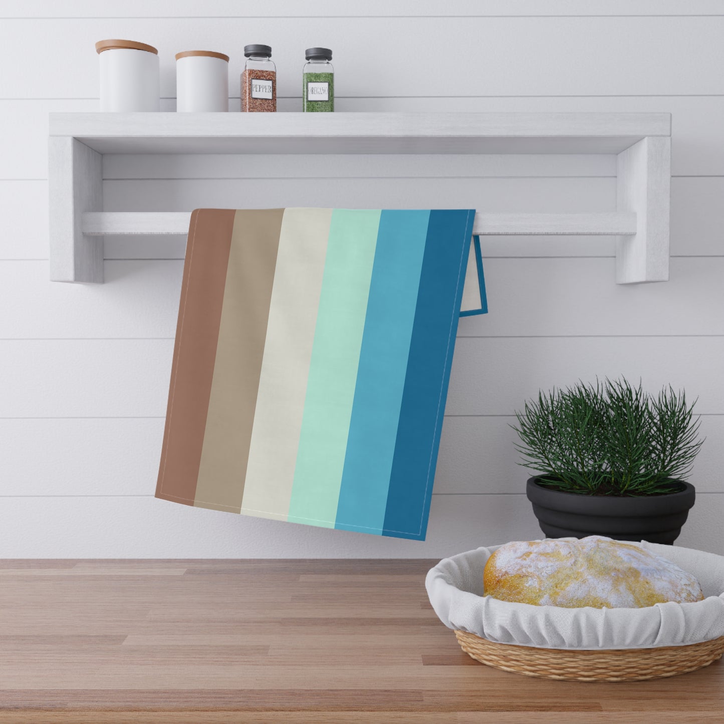 OCEAN STRIPED BREEZE COTTON TEA TOWEL