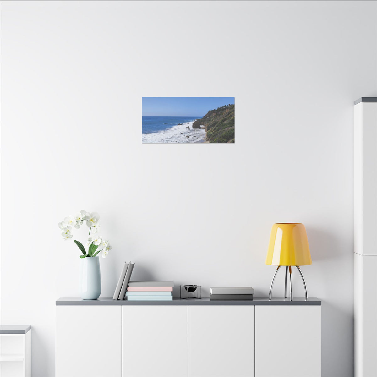 OCEAN SERENE COASTAL LANDSCAPE MATTE CANVAS PRINT WALL ART - Varnish & Vibe
