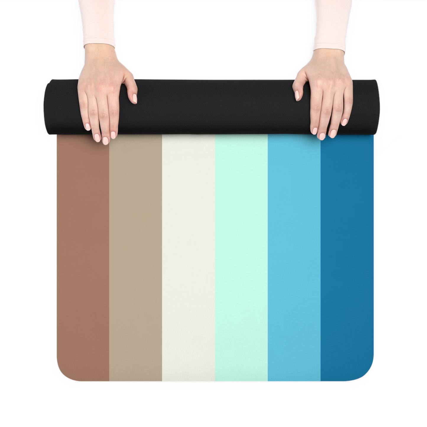 OCEAN STRIPED RUBBER YOGA MAT - Varnish & Vibe