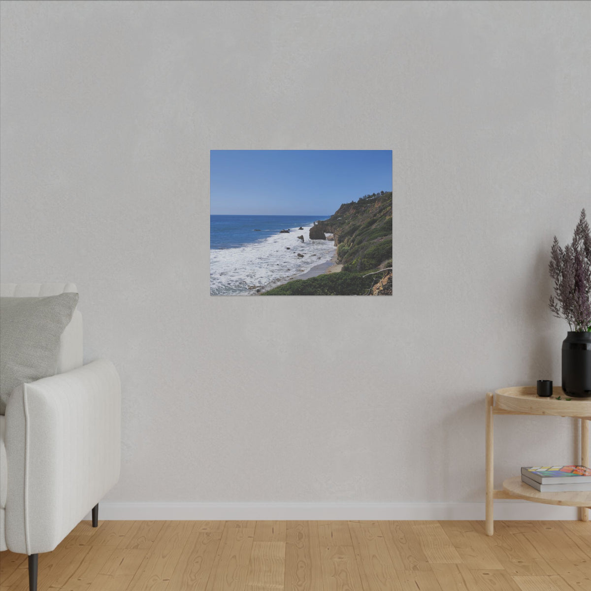 OCEAN SERENE COASTAL LANDSCAPE MATTE CANVAS PRINT WALL ART - Varnish & Vibe