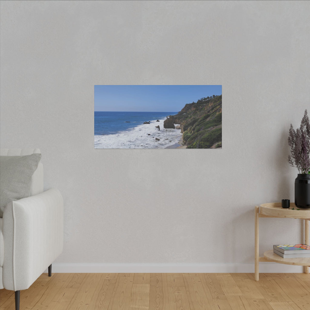 OCEAN SERENE COASTAL LANDSCAPE MATTE CANVAS PRINT WALL ART - Varnish & Vibe