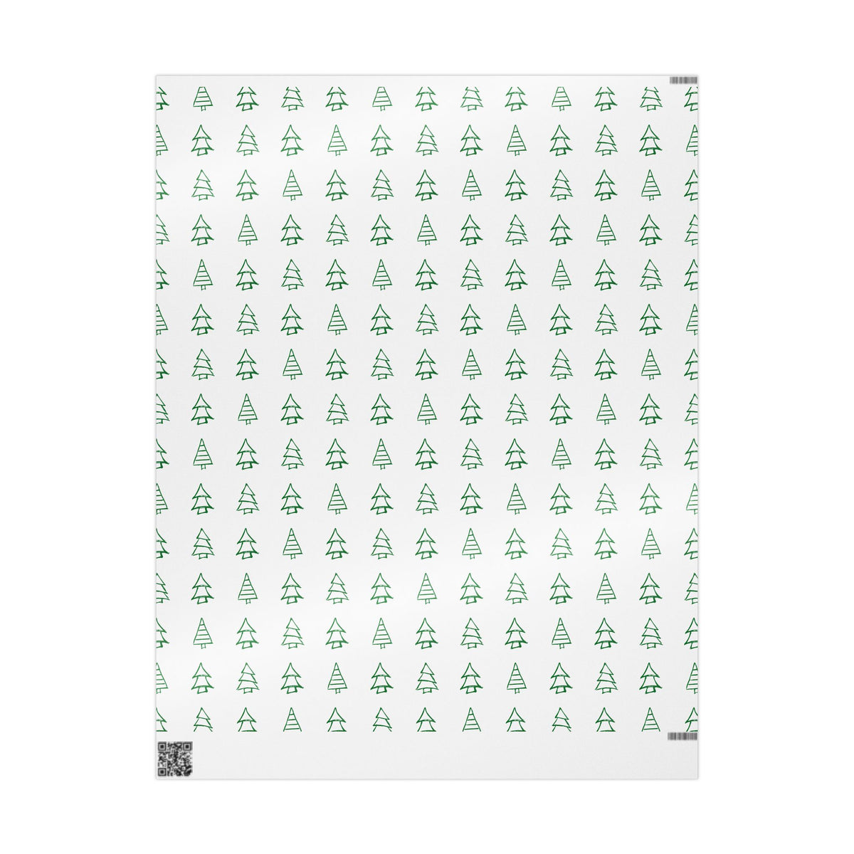 Christmas Tree Pattern Wrapping Paper Roll — Green Sketch Holiday Gift Wrap - Varnish & Vibe