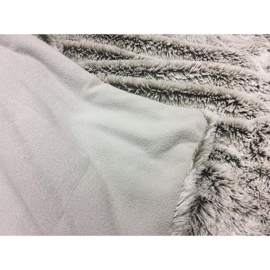LAUREL 59" X 79" GRAY FAUX FUR PLUSH THROW BLANKET