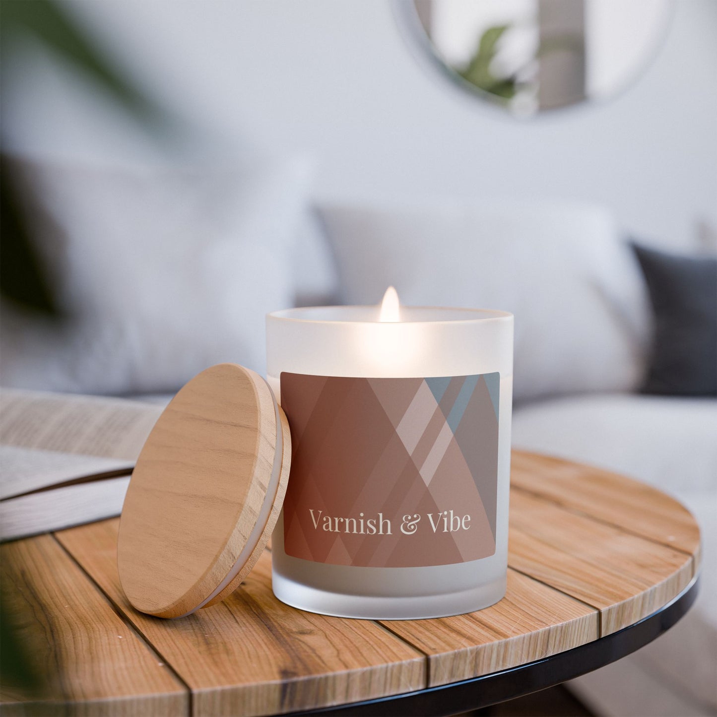 MOCHA MOUSSE 11oz FROSTED GLASS CANDLE - Varnish & Vibe