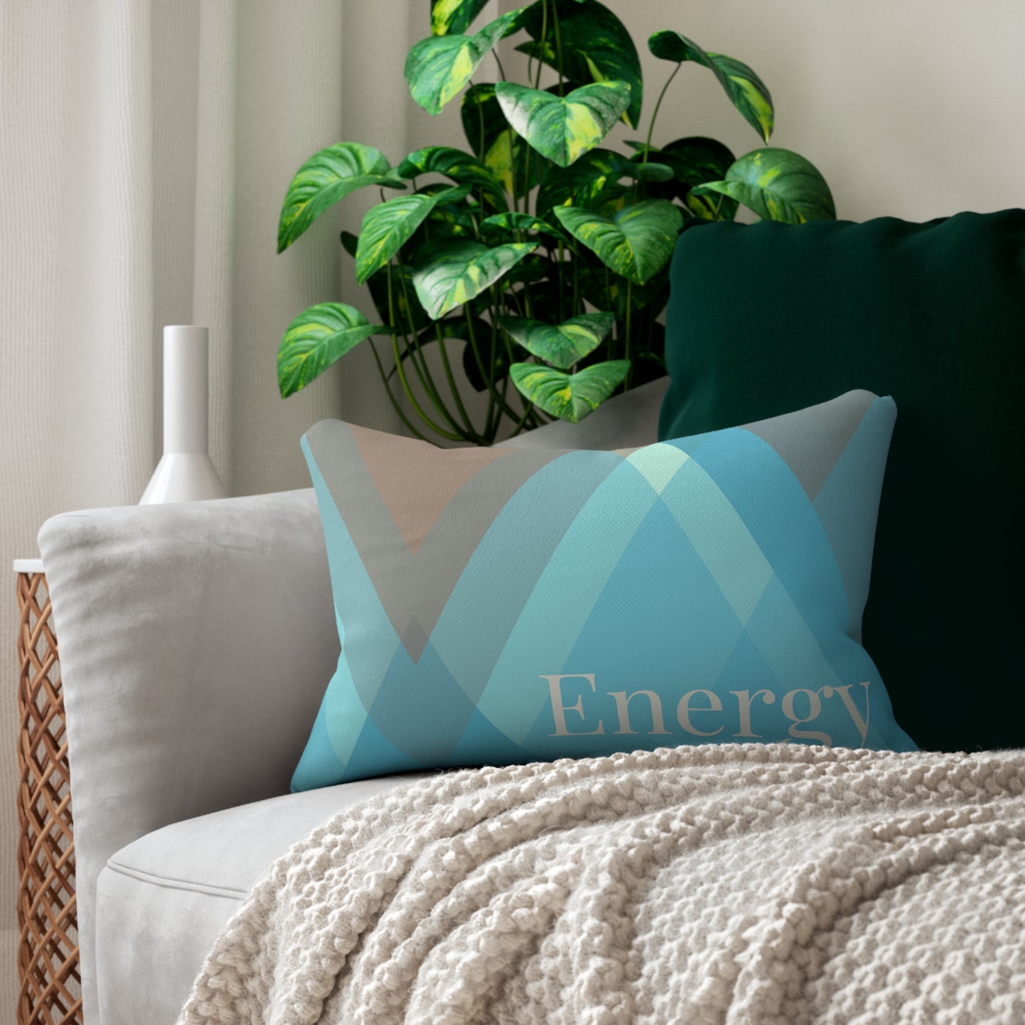 OCEAN ENERGY SPUN POLYESTER LUMBAR PILLOW - Varnish & Vibe