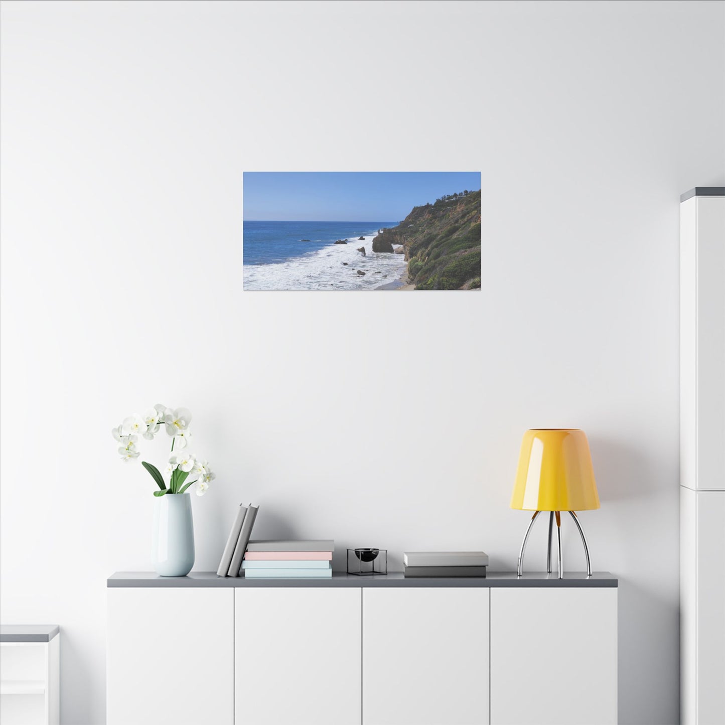 OCEAN SERENE COASTAL LANDSCAPE MATTE CANVAS PRINT WALL ART - Varnish & Vibe