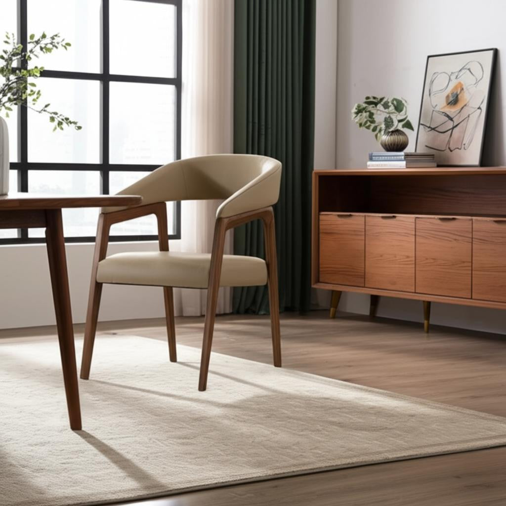 REDONDO TAUPE FAUX LEATHER DINING CHAIR - Varnish & Vibe