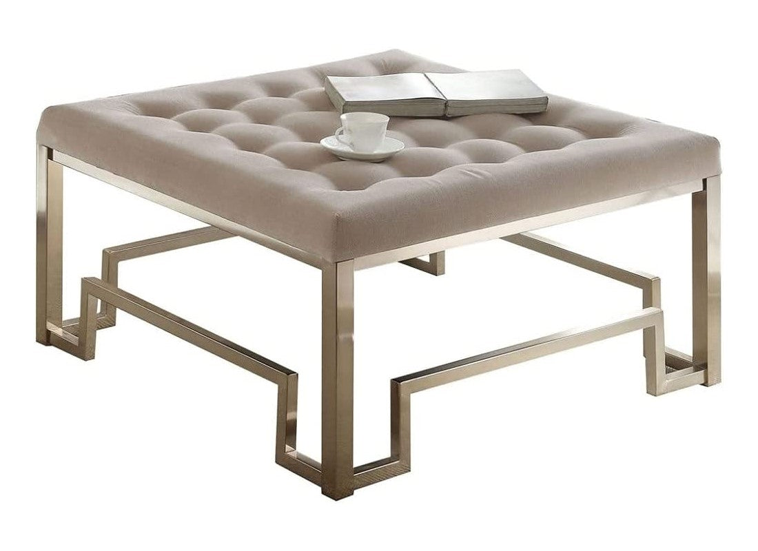 PALISADES CHAMPAGNE COTTON OTTOMAN - Varnish & Vibe