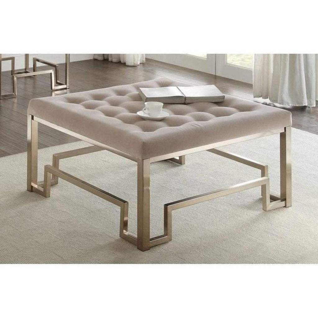 PALISADES CHAMPAGNE COTTON OTTOMAN - Varnish & Vibe