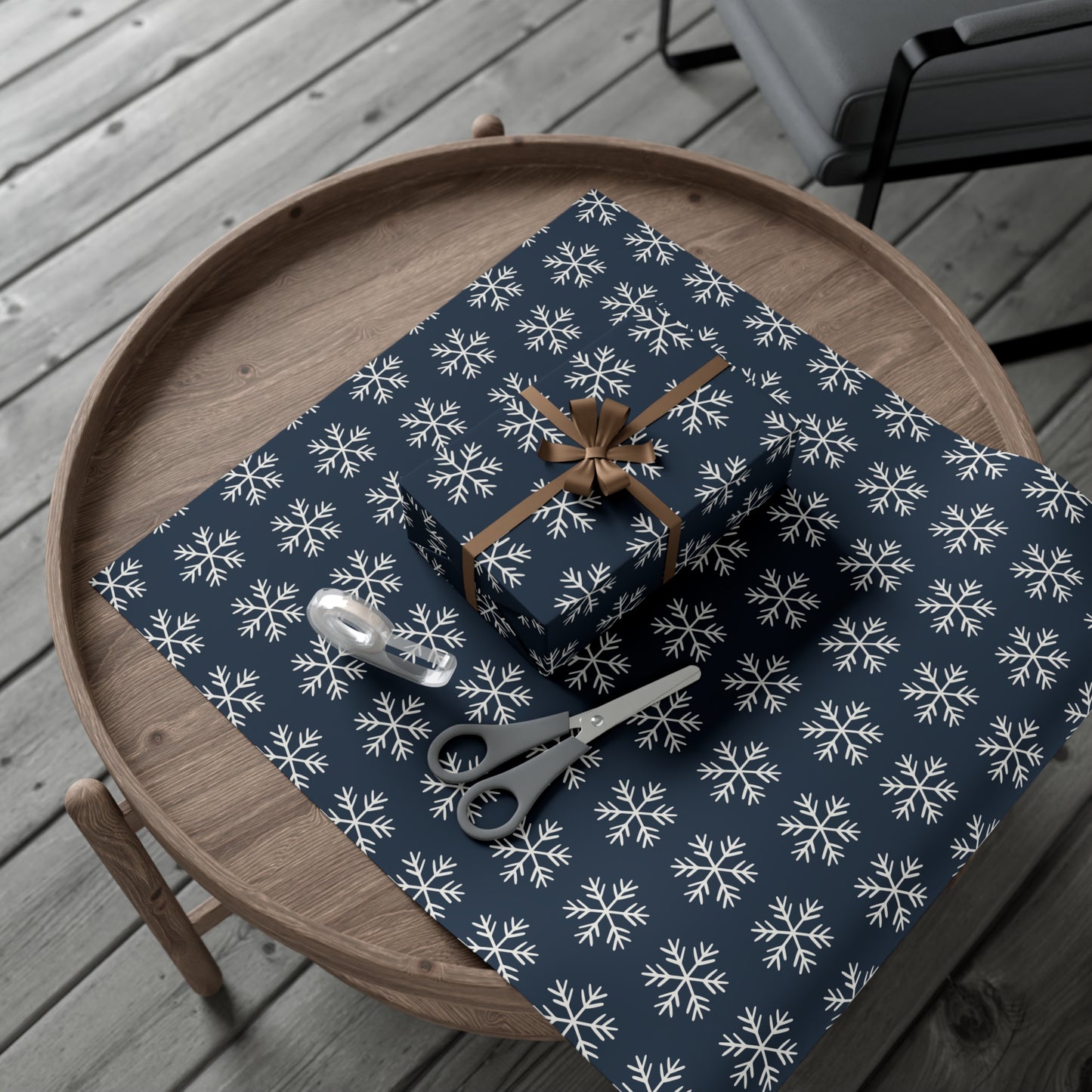 Blue Snowflakes Gift Wrapping Papers - Varnish & Vibe