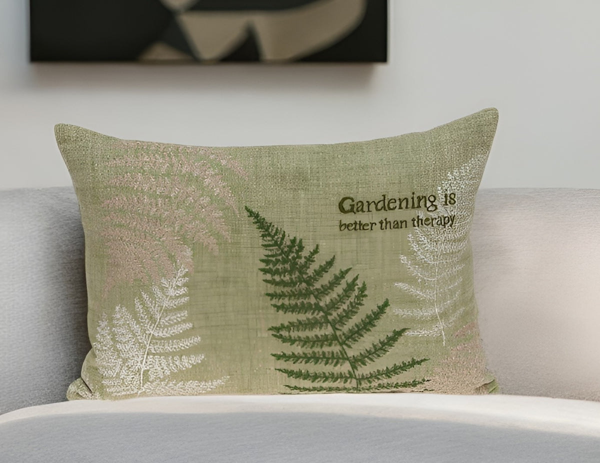 20" X 6" X 14" TROPICAL GREEN PILLOW COVER WITH POLY INSERT - Varnish & Vibe