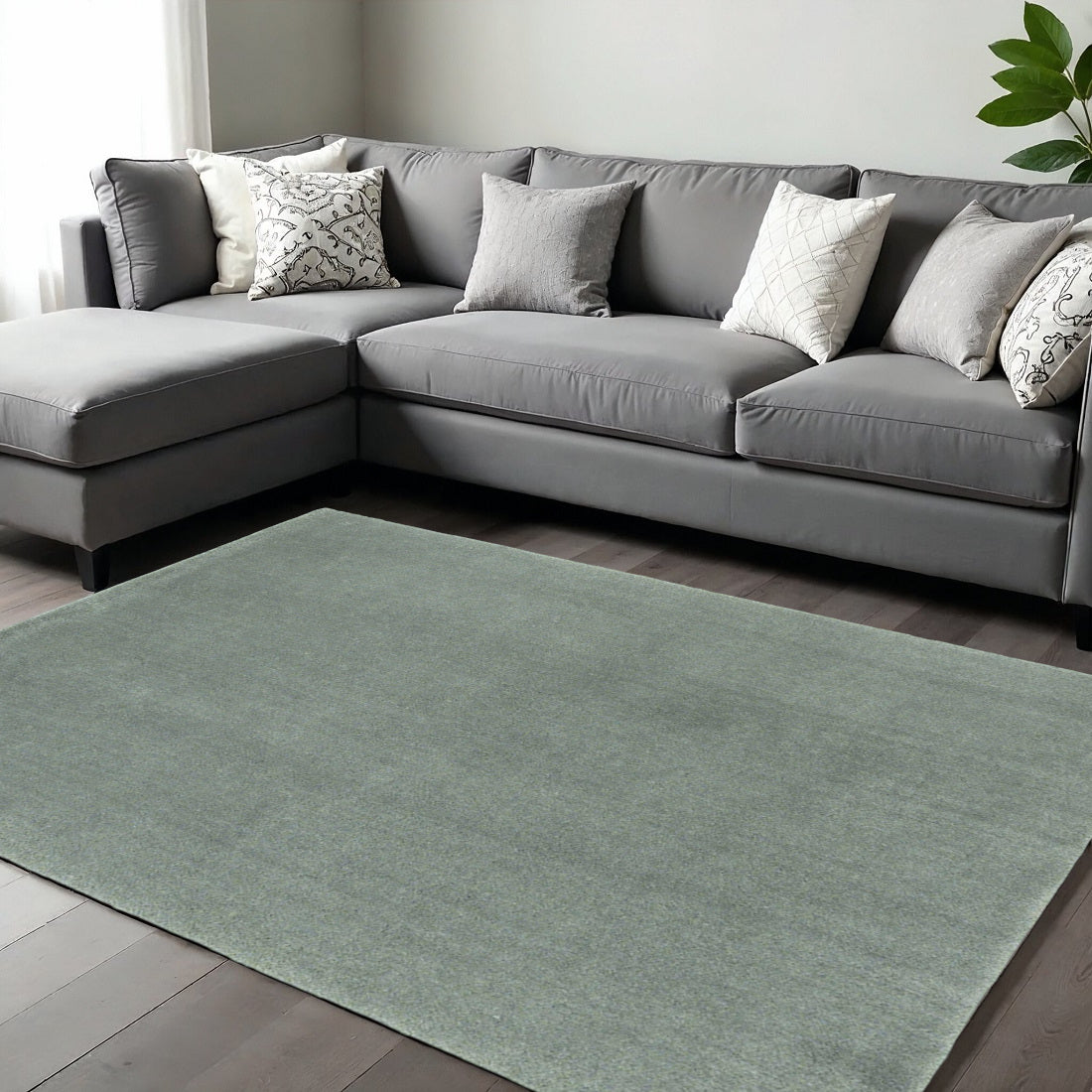 REDONDO 9' x 13' BLUE-GREEN HAND WOVEN AREA RUG