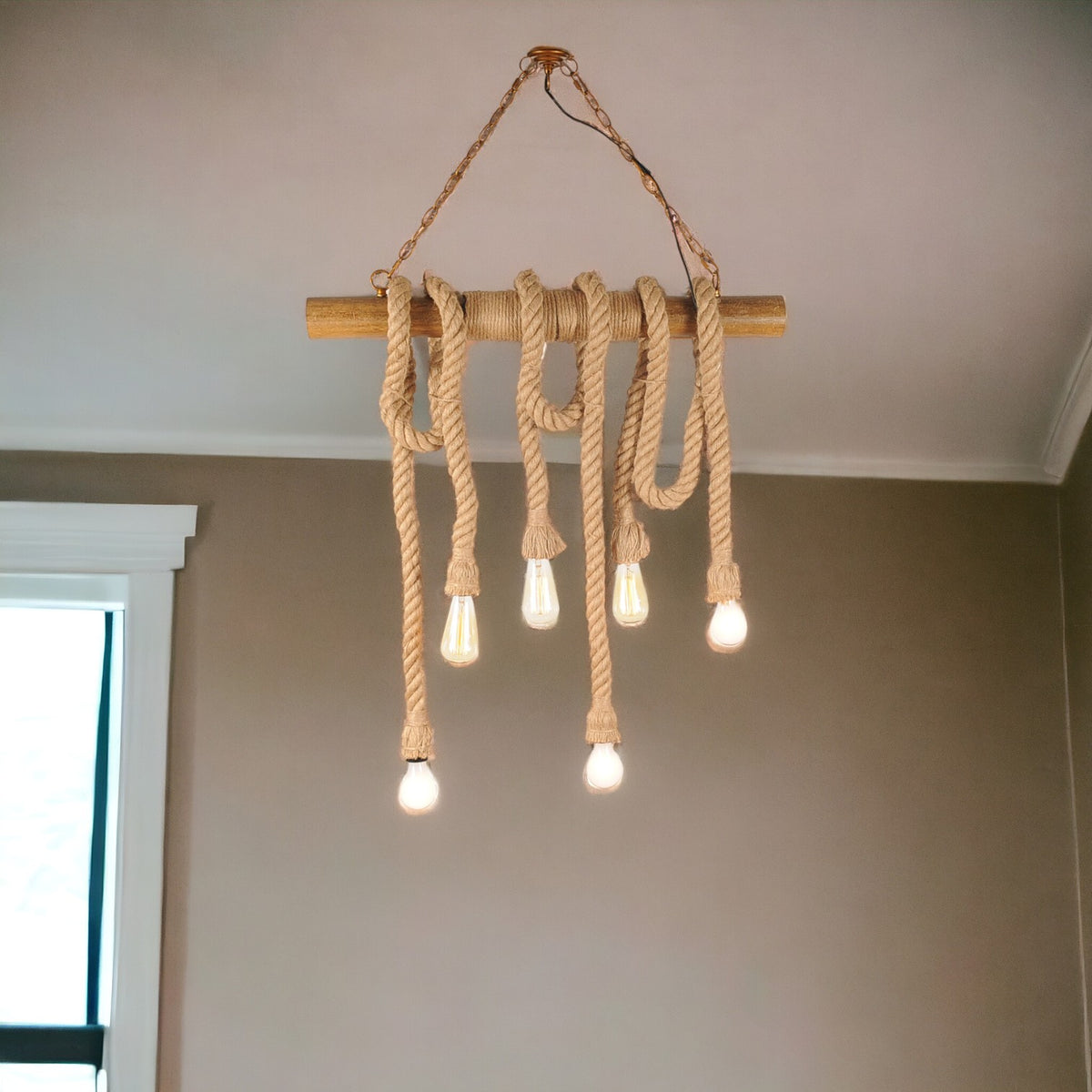 5" X 30" X 50" 6 BULBS MEDUSA PENDANT LAMP - Varnish & Vibe