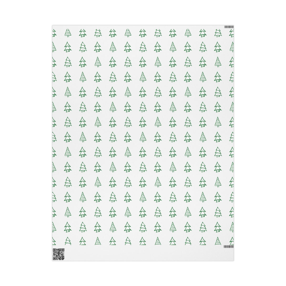 Christmas Tree Pattern Wrapping Paper Roll — Green Sketch Holiday Gift Wrap - Varnish & Vibe
