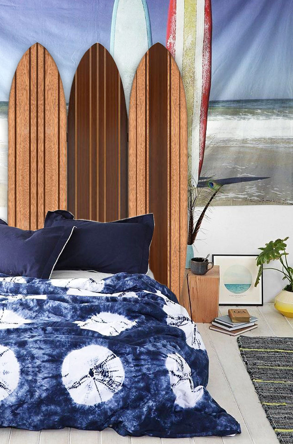 OCEAN SURFBOARD PANEL ROOM DIVIDER