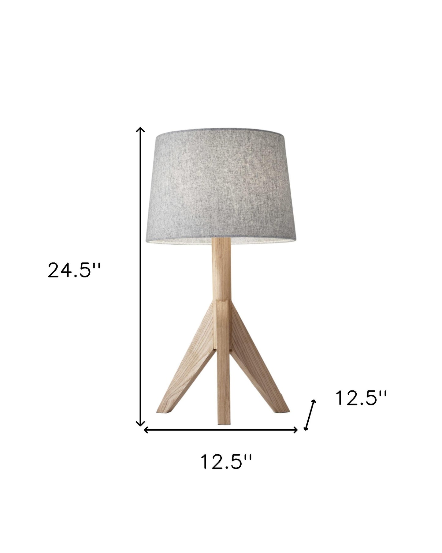 natural wood tripod base grey, tapered drum shade table lamp, natural wood tripod base, wood tripod base grey, wood tripod base grey felt