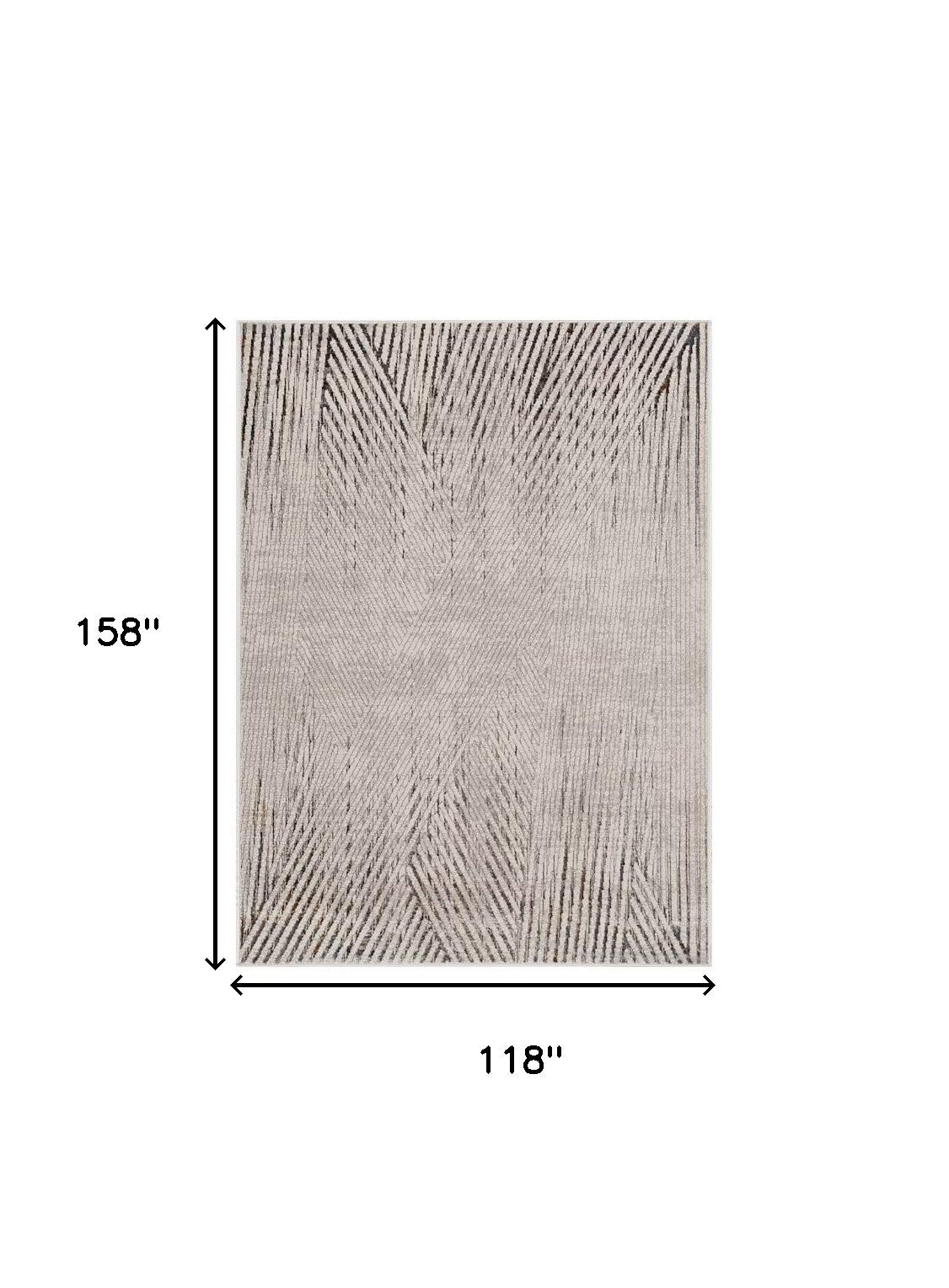REDONDO 10' x 13' IVORY AND GRAY GEOMETRIC AREA RUG - Varnish & Vibe