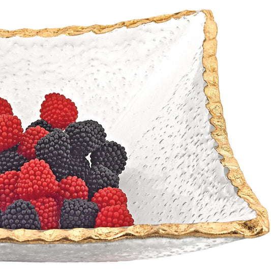 7" HAND DECORATED GOLD EDGE SERVING PLATTER