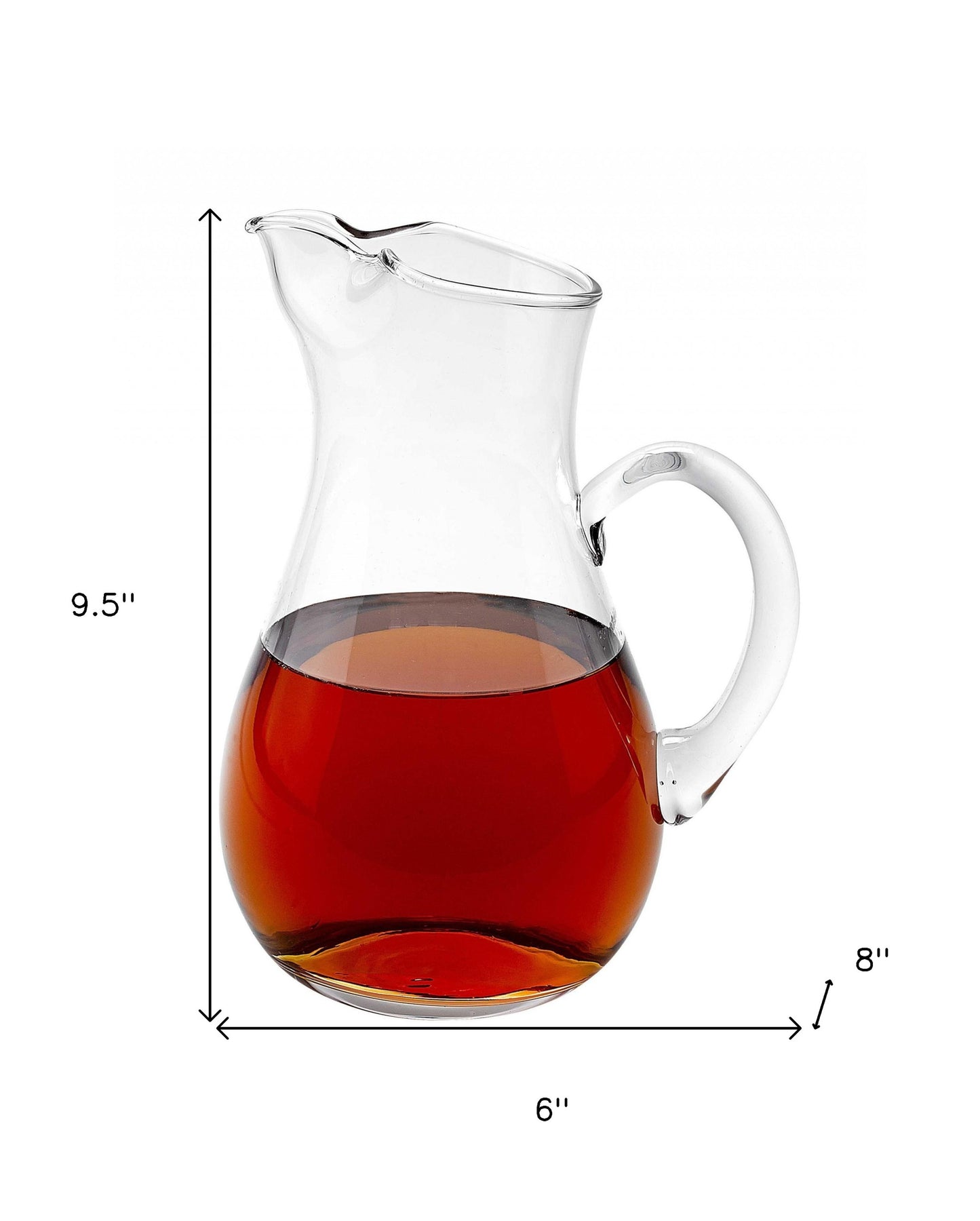mouth blown ice tea martini, water glass pitcher 36 oz, tea martini water glass pitcher, blown ice tea martini water, ice tea martini water glass